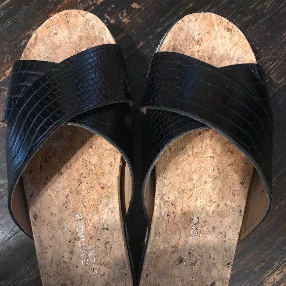 Adrienne Vittadini faux leather slides - Picture 1 of 6